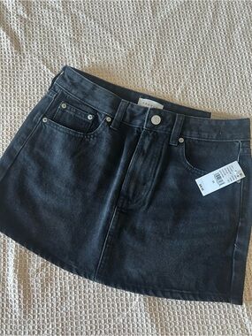 PacSun Black Denim Mini Skirt with Front Pockets